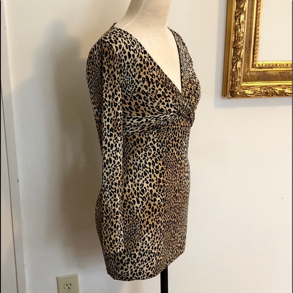 DIVIDED Slinky Bodycon Animal Print Dress Size 2 - Picture 3 of 7